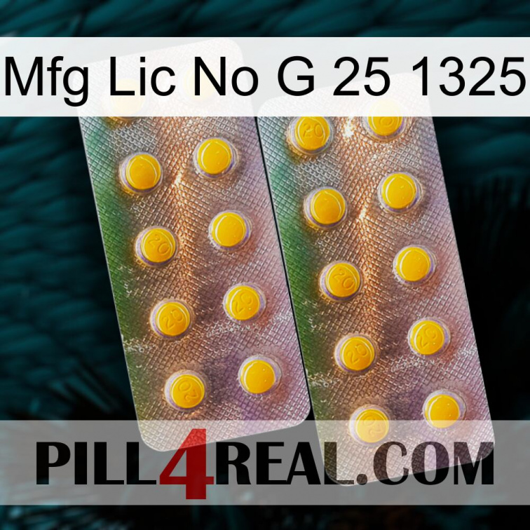 Mfg Lic No G 25 1325 new10